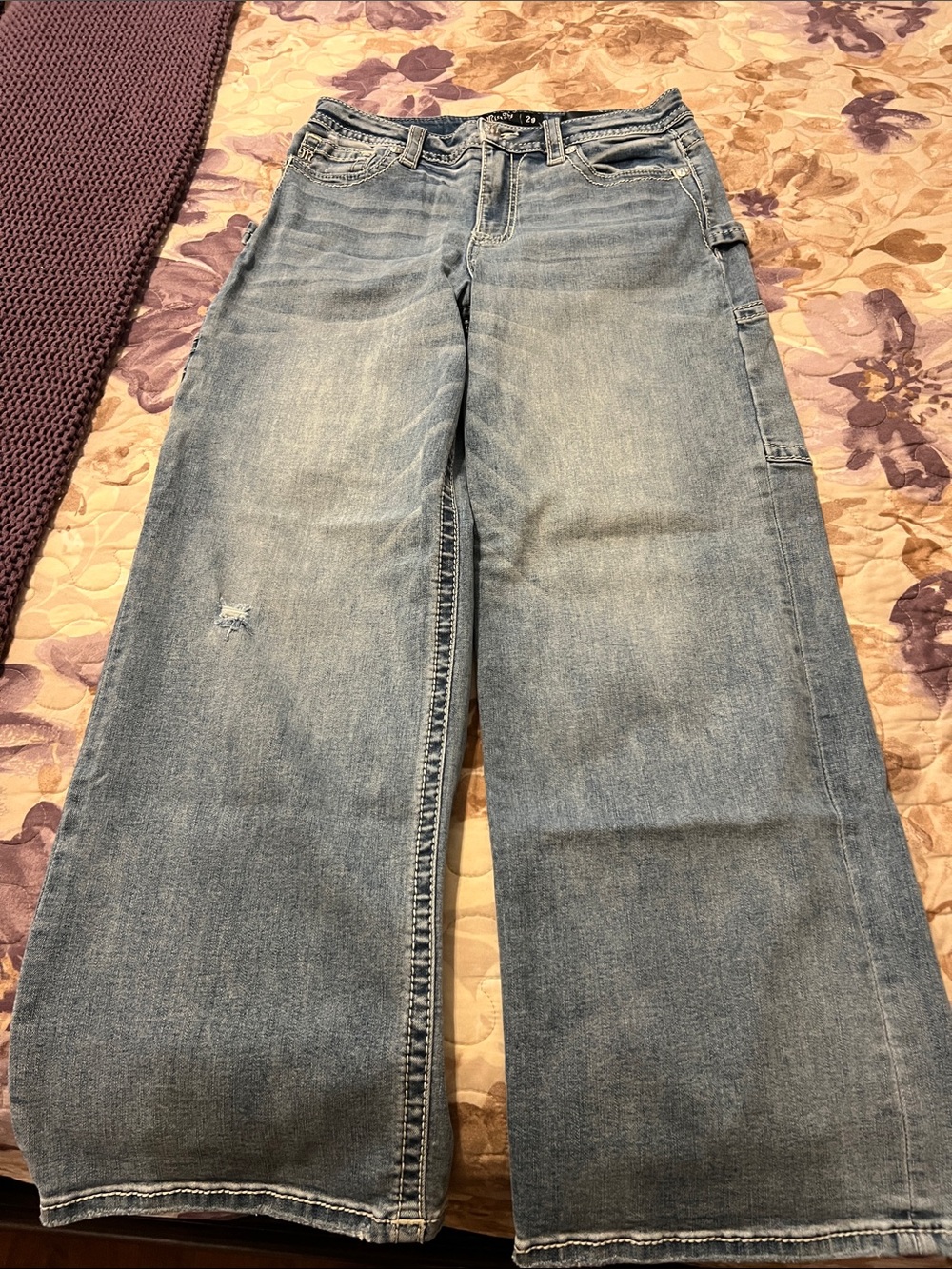 Miss Me Relaxed Wide-Leg Light Blue Denim Jeans